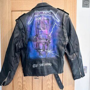 90’s Vintage Metallica Ride The Lightning Genuine Leather Jacket